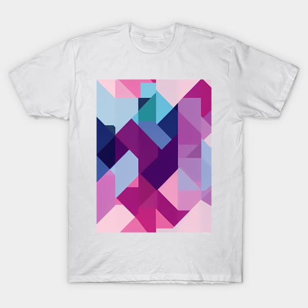 Abstract Geometric Pattern - pink purple scheme T-Shirt by Artilize